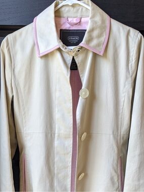 ❤️… Coach Pink KhakiTrench Coat